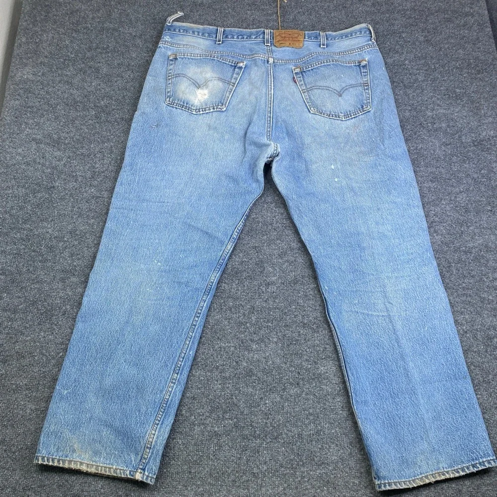 Vintage Levis 501xx Jeans Mens 46x32 Light Wash Distressed Made in USA